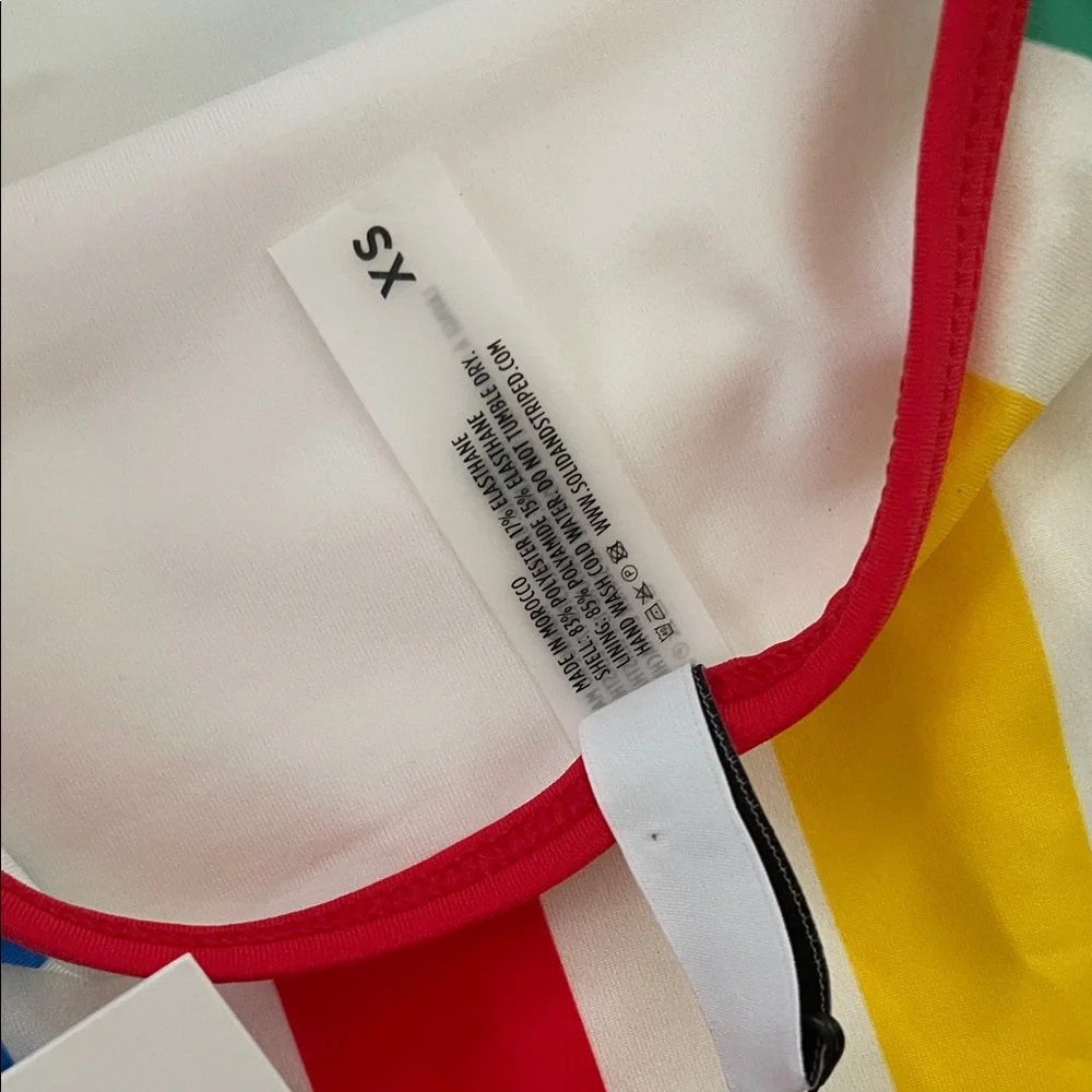 SOLID & STRIPED Rainbow Striped Swim Bottoms